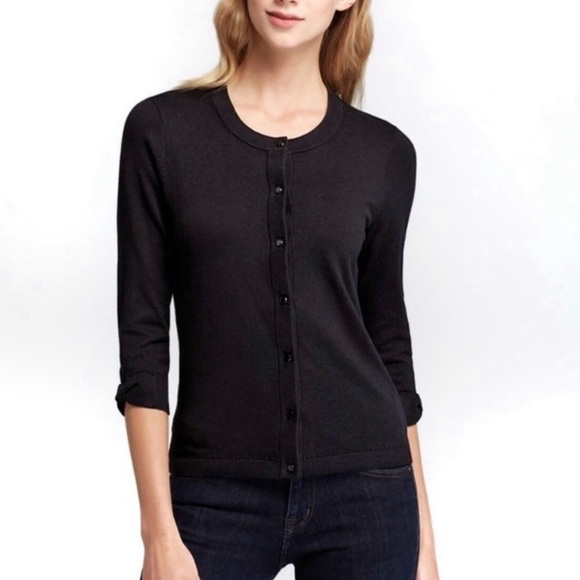 kate spade Sweaters - Kate Spade New York Somerset Bow Cardigan Black Large Silk/Cotton Jeweled